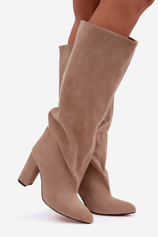 Ankle boots with heels in sand Adoria