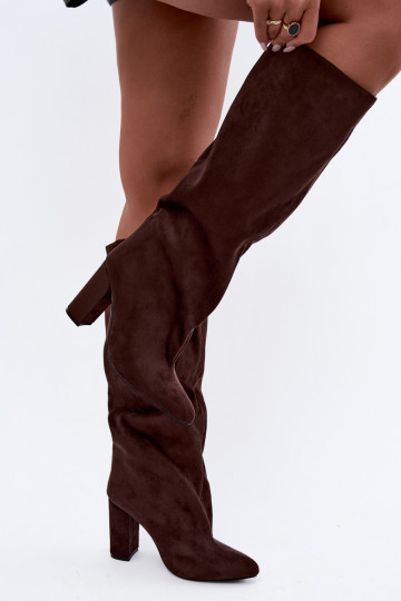 Ankle boots with heels in chocolate Adoria 2