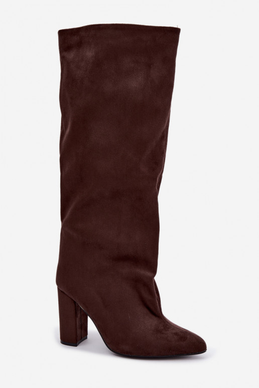 Ankle boots with heels in chocolate Adoria