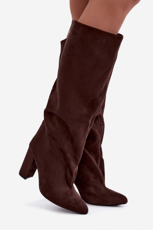 Ankle boots with heels in chocolate Adoria