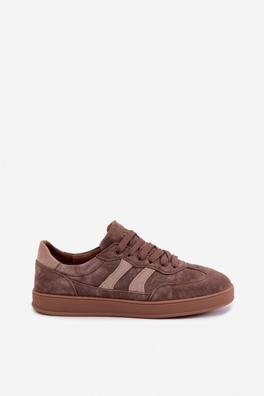 Damskie sneakersy z brązowego zamszu Vinceza 95438