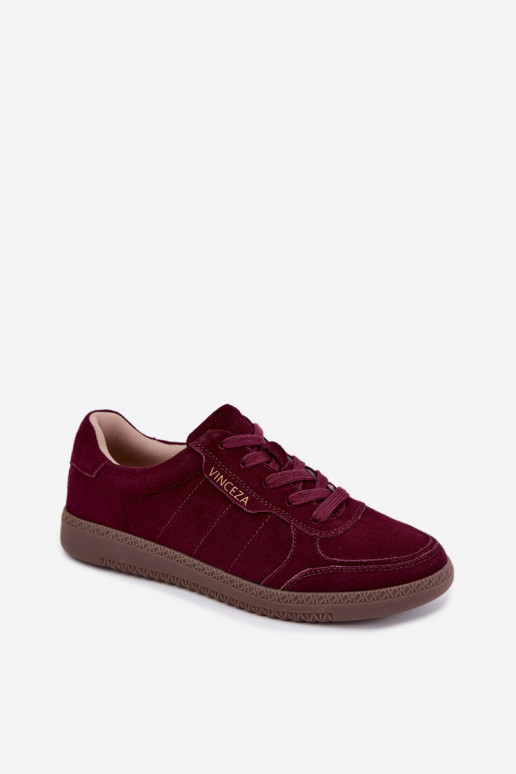 Women's sneakers in burgundy suede Vinceza 79635