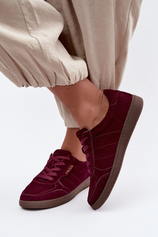 Women's sneakers in burgundy suede Vinceza 79635