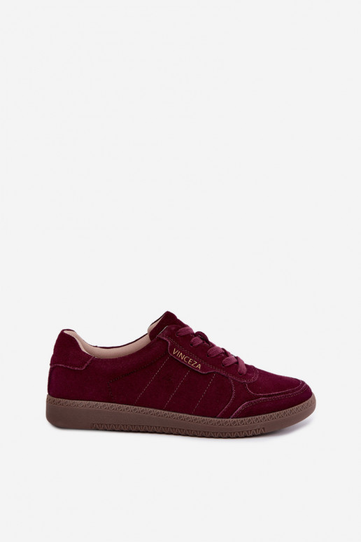 Women's sneakers in burgundy suede Vinceza 79635