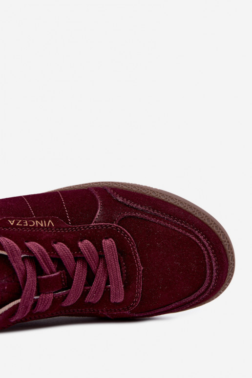 Women's sneakers in burgundy suede Vinceza 79635