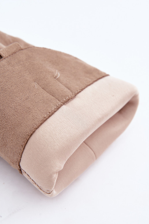 Wrinkled cowboy-style knee-high boots with heels and stitched shaft sand Ives
