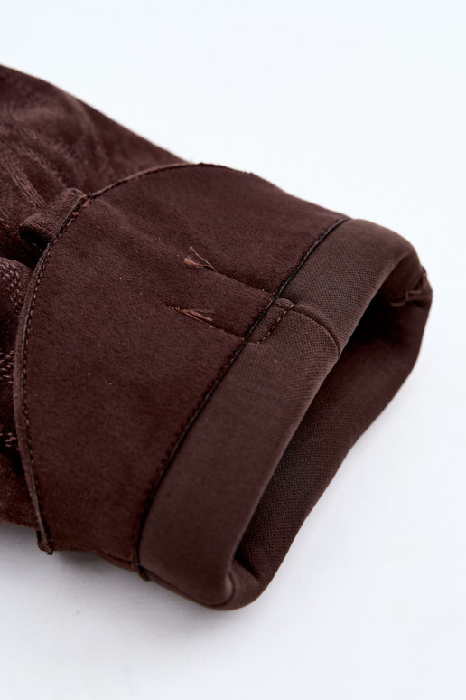Wrinkled cowboy-style knee-high boots with heels and stitched shaft chocolate Ives