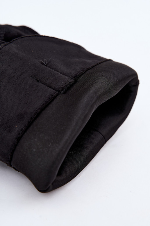 Wrinkled cowboy-style knee-high boots with heels and stitched shaft black Ives