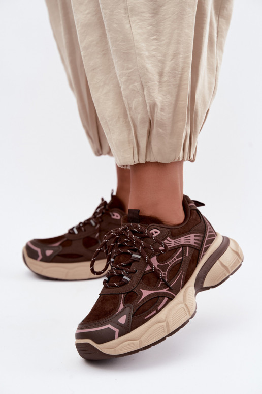 Sport shoes with platform chocolate INanda