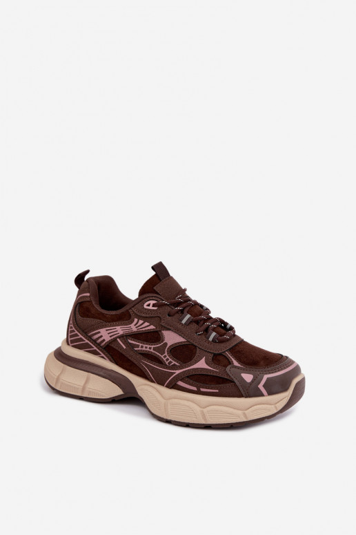 Sport shoes with platform chocolate INanda