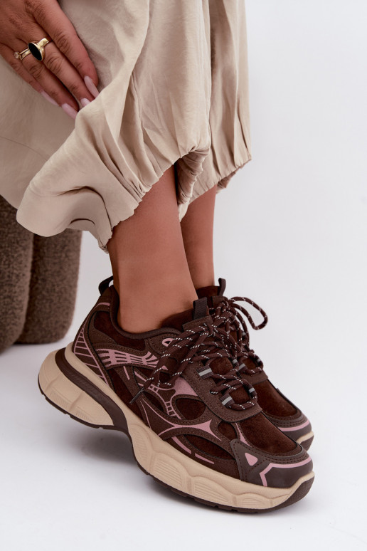 Sport shoes with platform chocolate INanda