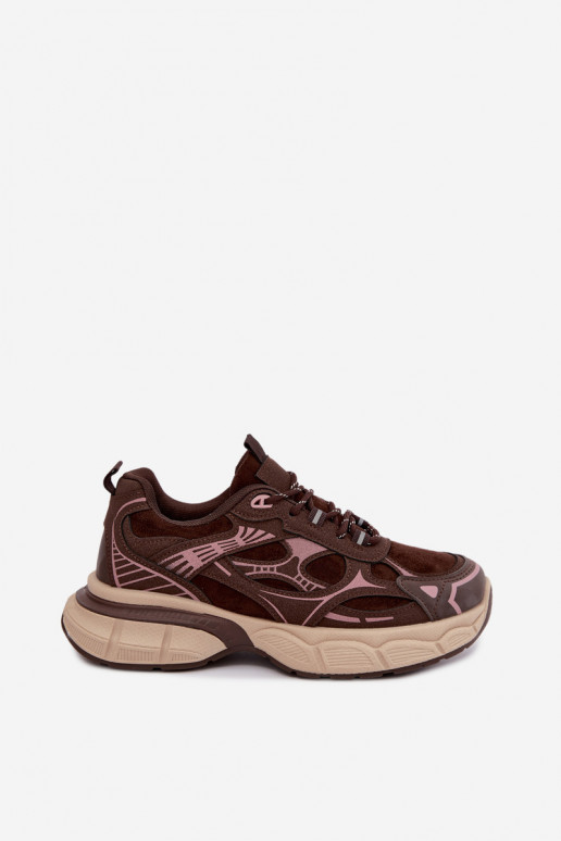 Sport shoes with platform chocolate INanda