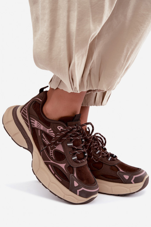 Sport shoes with platform chocolate INanda