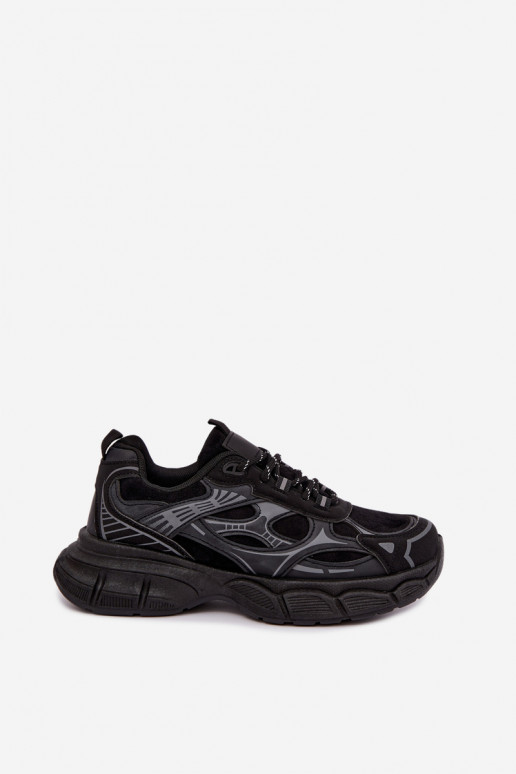 Buty sportowe z platformą czarne INanda