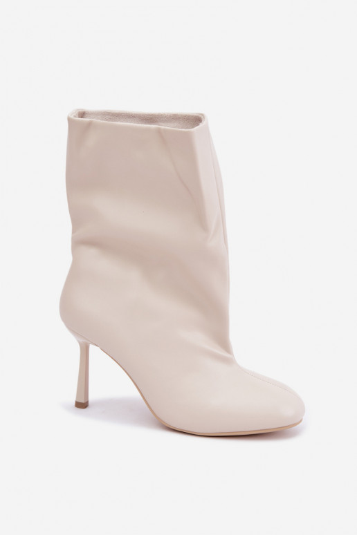 Slip-on ankle boots with thin heels ivory Jalisa