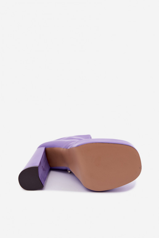 Patent ankle boots with platform in violet Lotisha