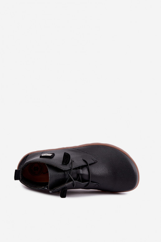 Skórzane buty damskie Barefoot, czarne Sireya