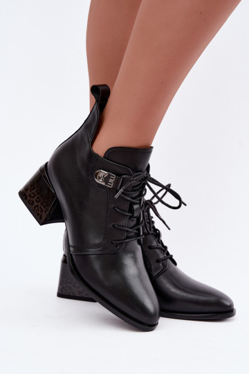 Insulated leather women's ankle boots Klocke, black Pirelia 2