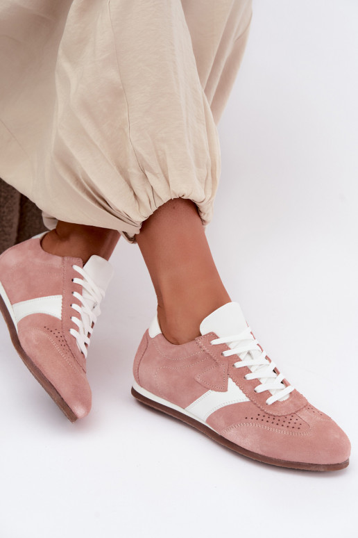 Sneakers z sztucznej zamszowej Zazoo N1412, różowe