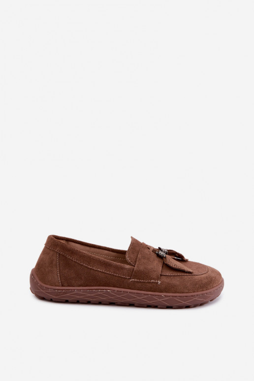 Mokasīni no mākslīgās zamšas Barefoot Zazoo 10220, brūni