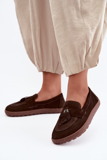 Barefoot Loafers Made of Natural Suede Zazoo 10220 Chocolate 2