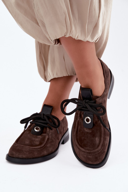 Barefoot women's shoes in faux suede D&A CR62-3460 chocolate color