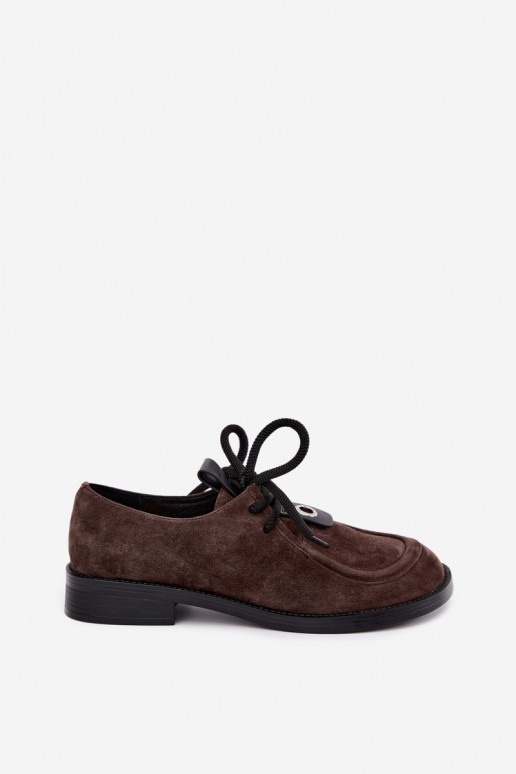 Barefoot women's shoes in faux suede D&A CR62-3460 chocolate color