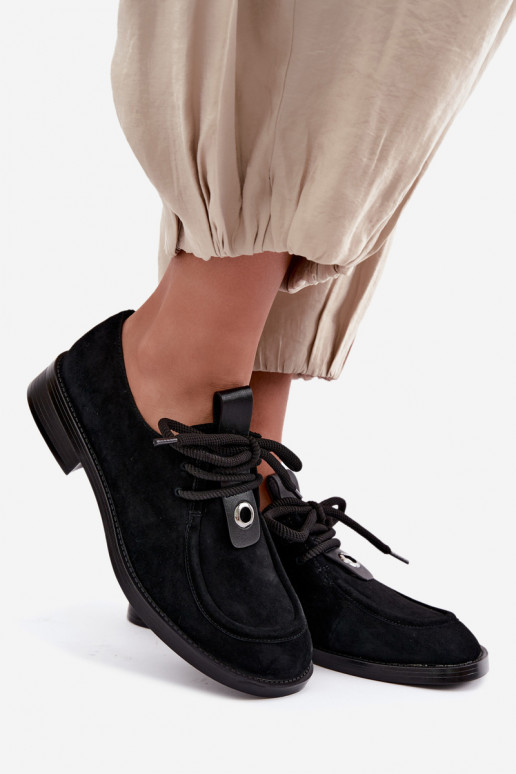 Barefoot women's shoes in faux suede D&A CR62-3460 black color