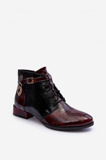 Burgundy women's ankle boots Avalynė Tai turiciejka 5743A-23 2