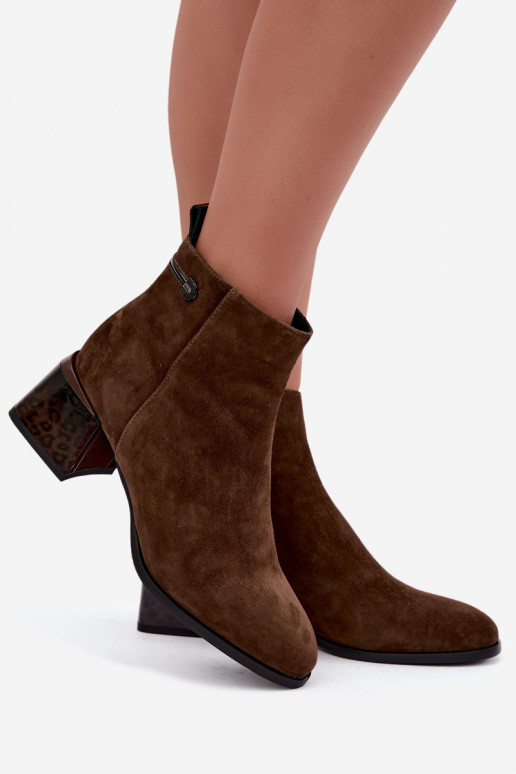 Lurelia brown faux suede ankle boots