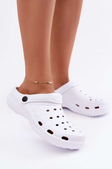 Women's White Foam Clog Slides Aderis 2