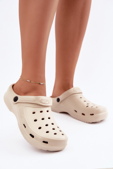 Women's Foam Clog Slides Beige Aderis 2