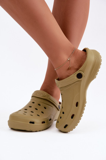 Women's Foam Clog Slides Olive Aderis