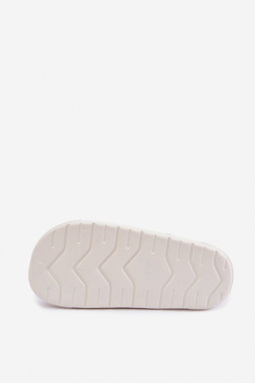Laelia white lightweight clogs with turquoise stripes