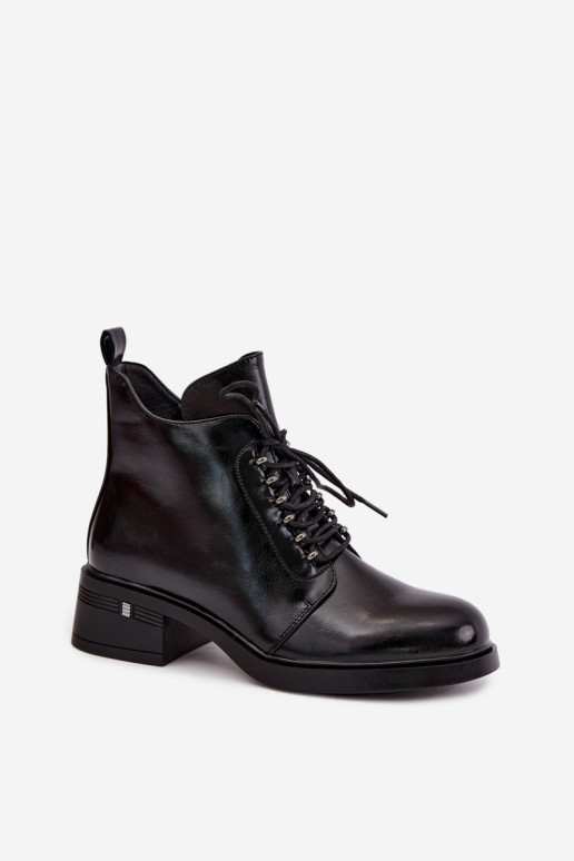 Insulated ankle boots Klocke S.Barski HY62-8112 in black color