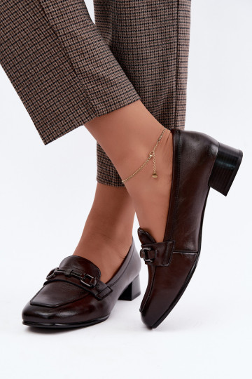 Buty z sztucznej skóry z ornamentami Vinceza 39978 w kolorze czekoladowym 2