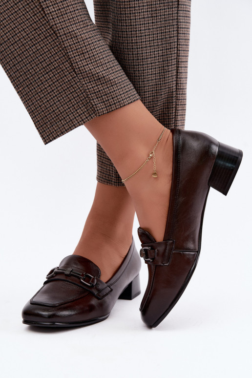 Buty z sztucznej skóry z ornamentami Vinceza 39978 w kolorze czekoladowym