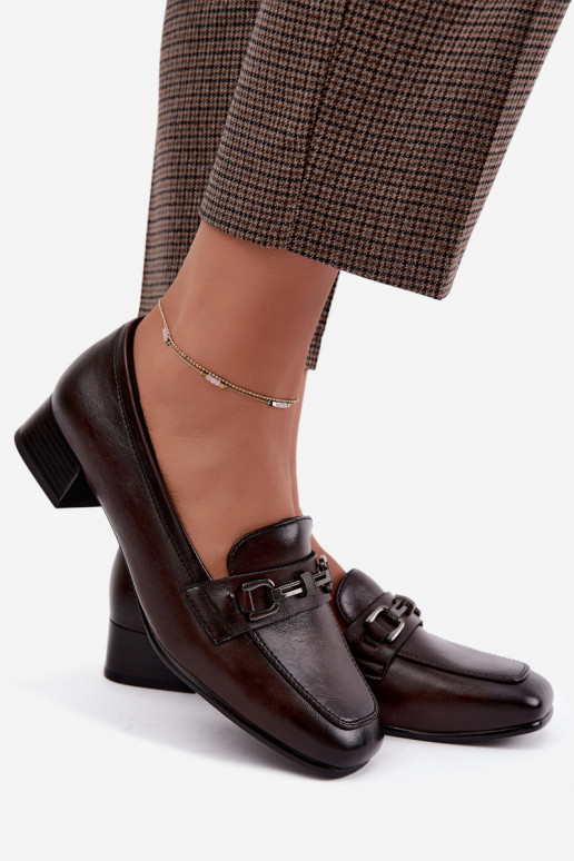 Buty z sztucznej skóry z ornamentami Vinceza 39978 w kolorze czekoladowym