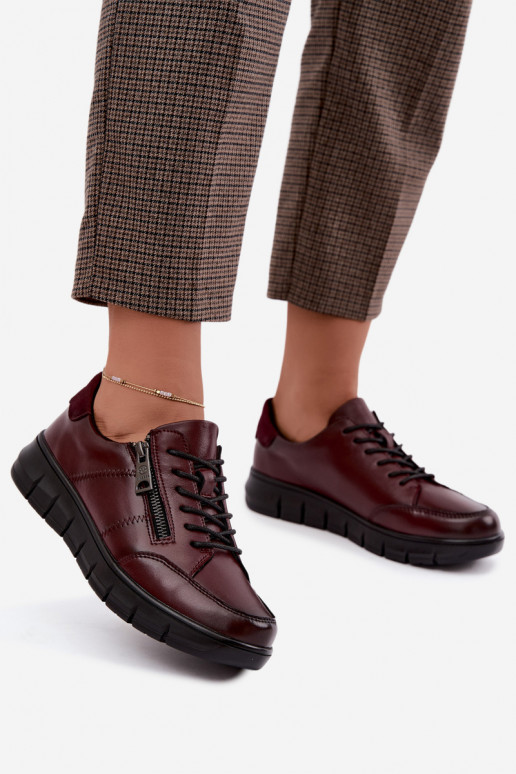 Buty z sztucznej skóry Vinceza 13130 w kolorze bordowym
