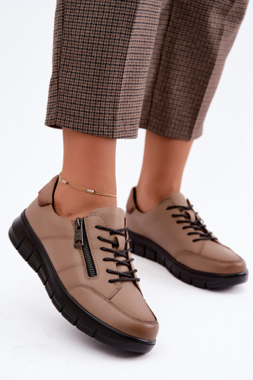 Faux leather shoes Vinceza 13130 in sand color 2