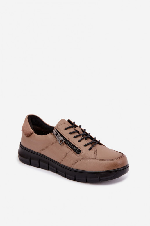 Faux leather shoes Vinceza 13130 in sand color