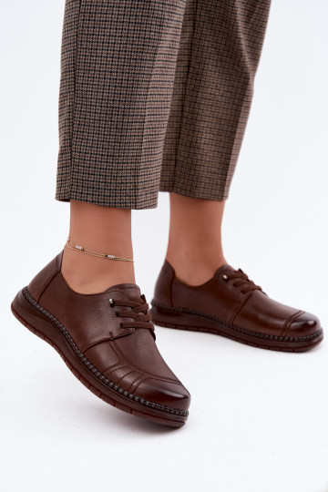 Buty z sztucznej skóry Vinceza 107240 w kolorze brązowym 2