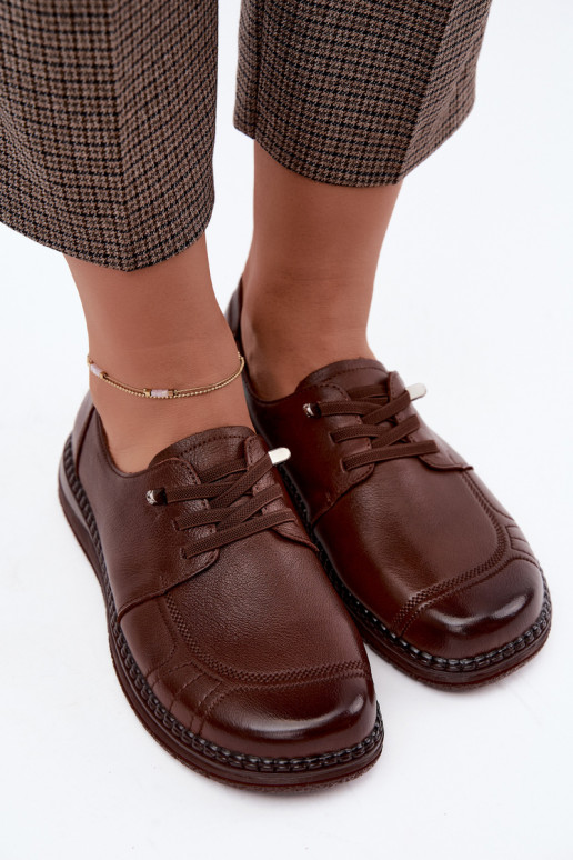 Buty z sztucznej skóry Vinceza 107240 w kolorze brązowym