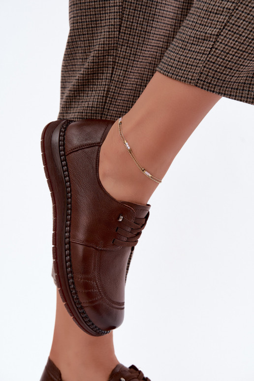Buty z sztucznej skóry Vinceza 107240 w kolorze brązowym