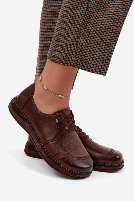 Buty z sztucznej skóry Vinceza 107240 w kolorze brązowym