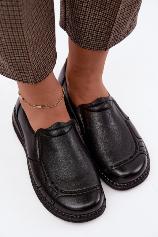Buty wsuwane z sztucznej skóry Vinceza 107241 w kolorze czarnym