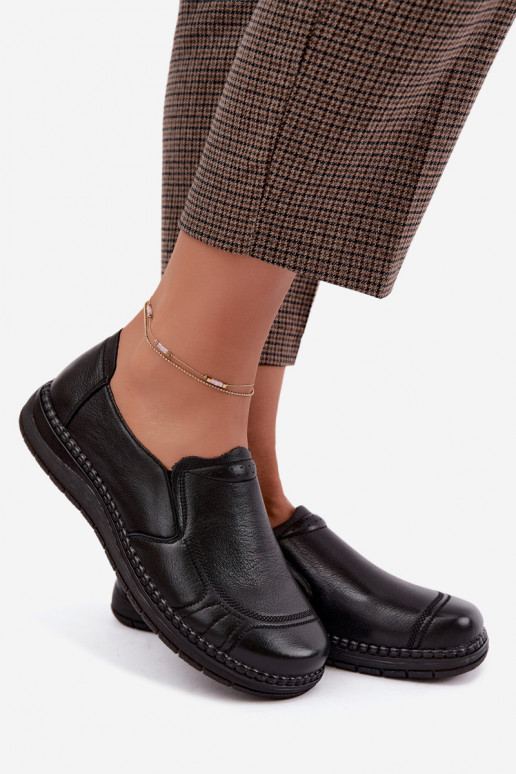 Buty wsuwane z sztucznej skóry Vinceza 107241 w kolorze czarnym