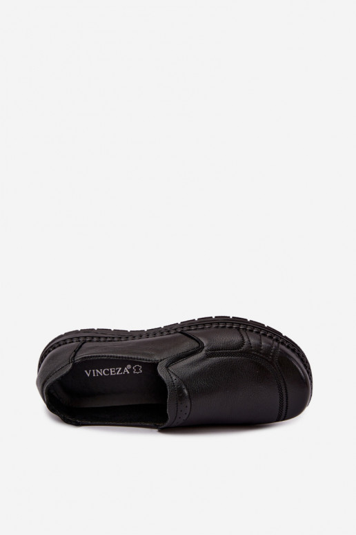 Buty wsuwane z sztucznej skóry Vinceza 107241 w kolorze czarnym