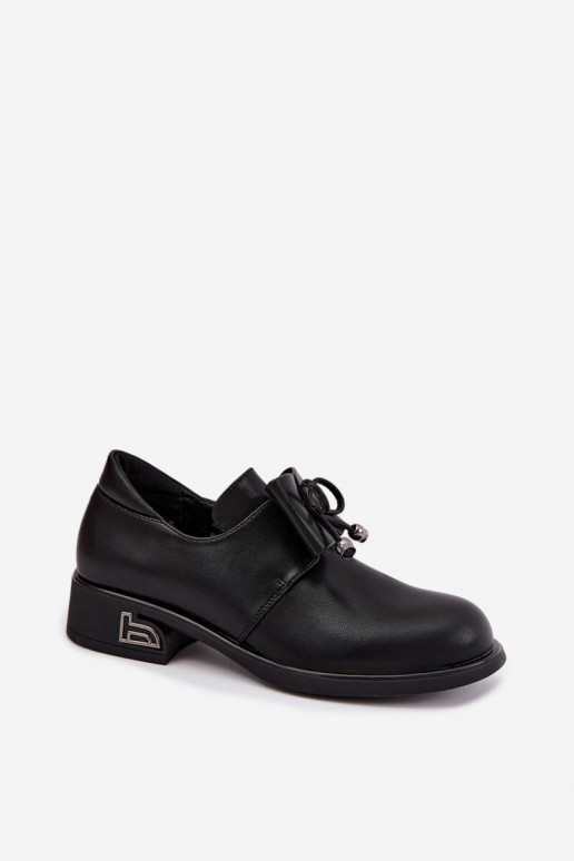 Faux leather shoes with bows T.Sokolski AN J26-190 in black color