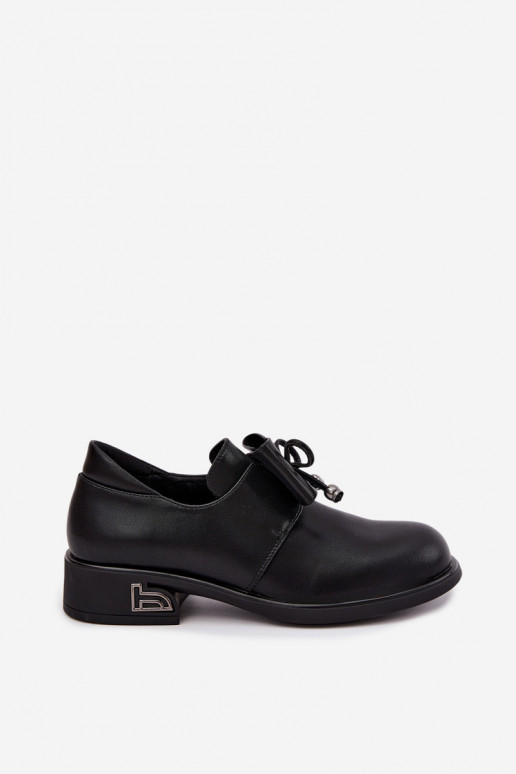 Faux leather shoes with bows T.Sokolski AN J26-190 in black color